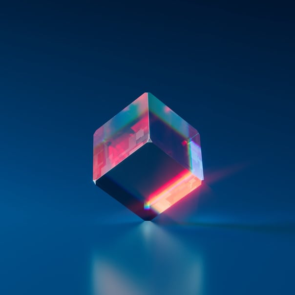 floating 3-d cube